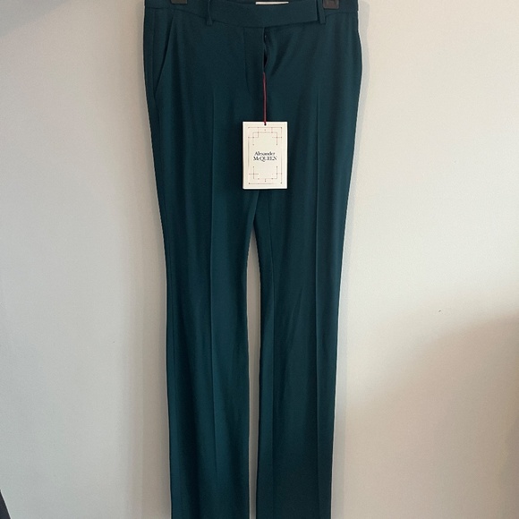 Alexander McQueen Boot Cut Tailored Trousers in Forrest Green - Picture 14 of 15